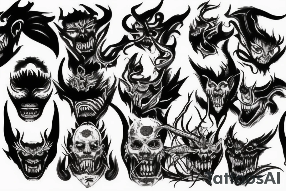 demon face tattoo idea
