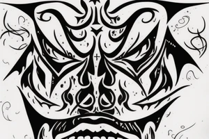 demon face tattoo idea