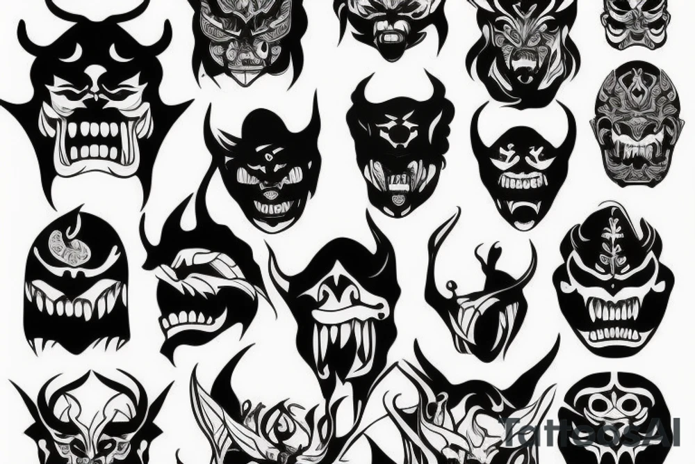 demon face tattoo idea