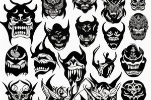 demon face tattoo idea