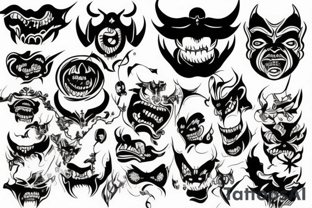 demon face tattoo idea