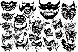 demon face tattoo idea