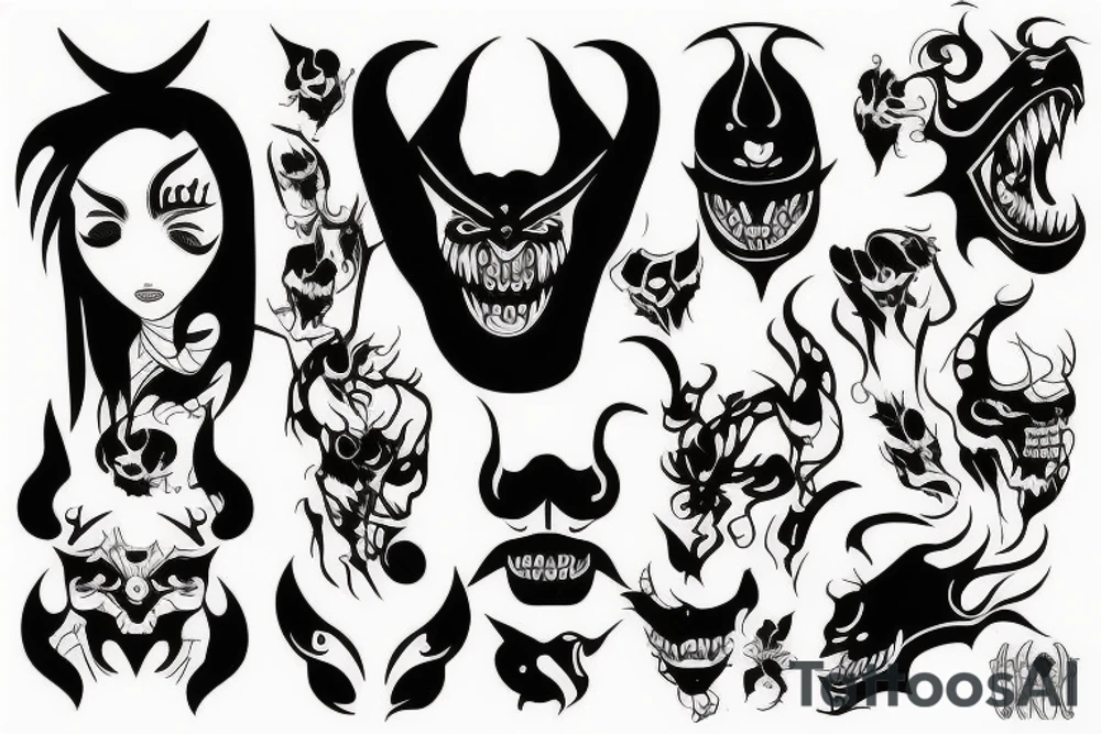demon face tattoo idea