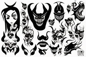 demon face tattoo idea