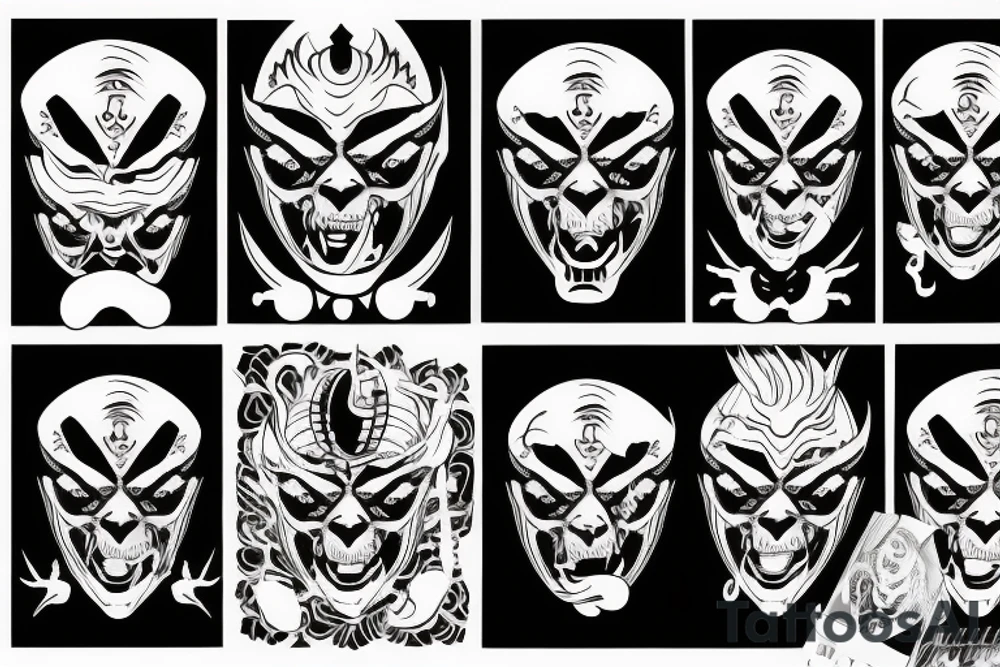 demon face tattoo idea