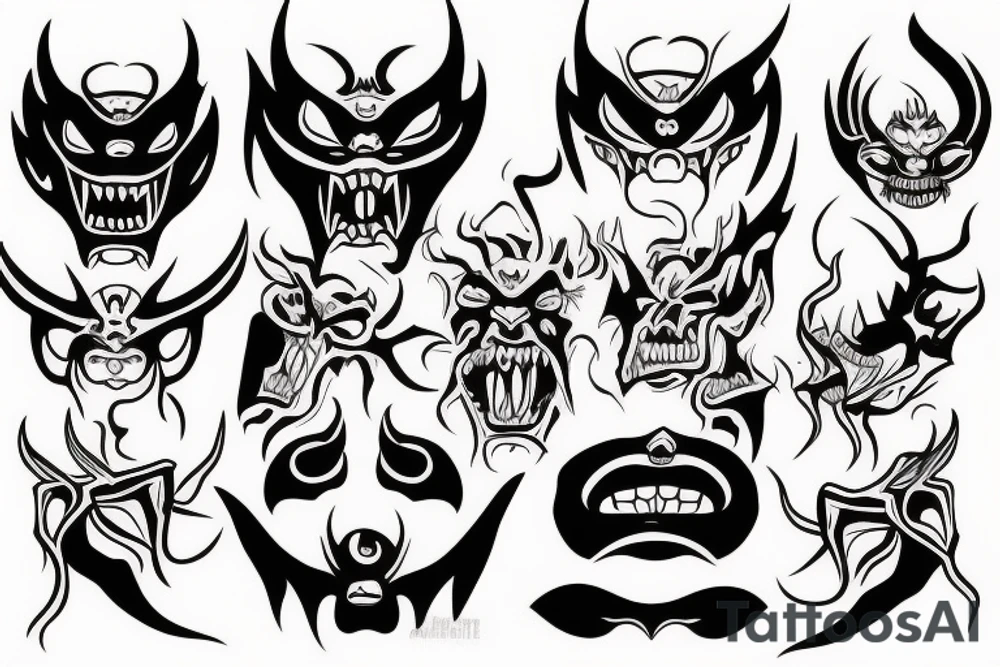 demon face tattoo idea