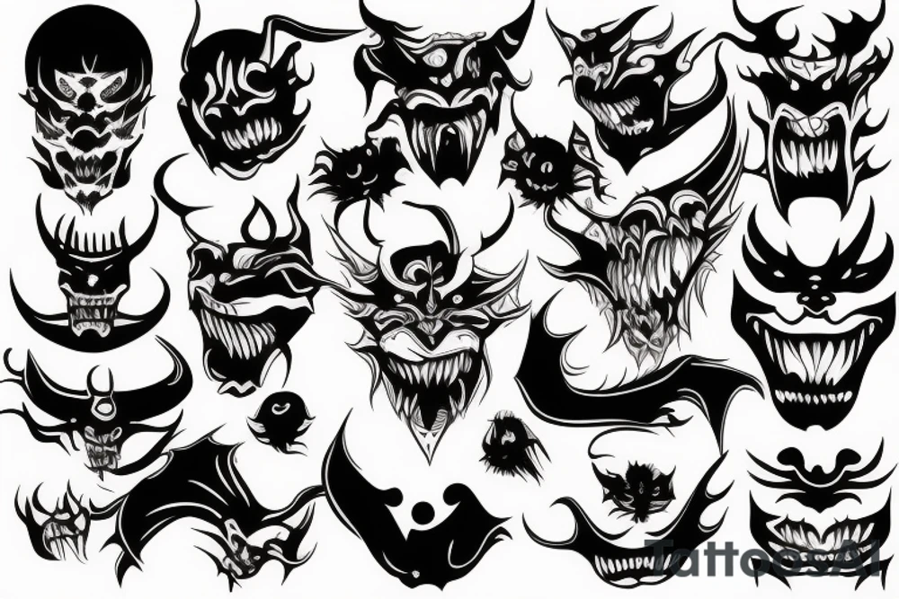 demon face tattoo idea