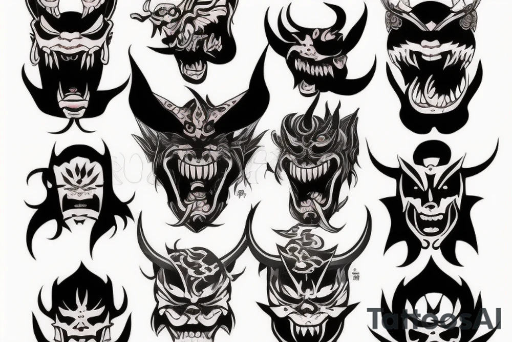 demon face tattoo idea