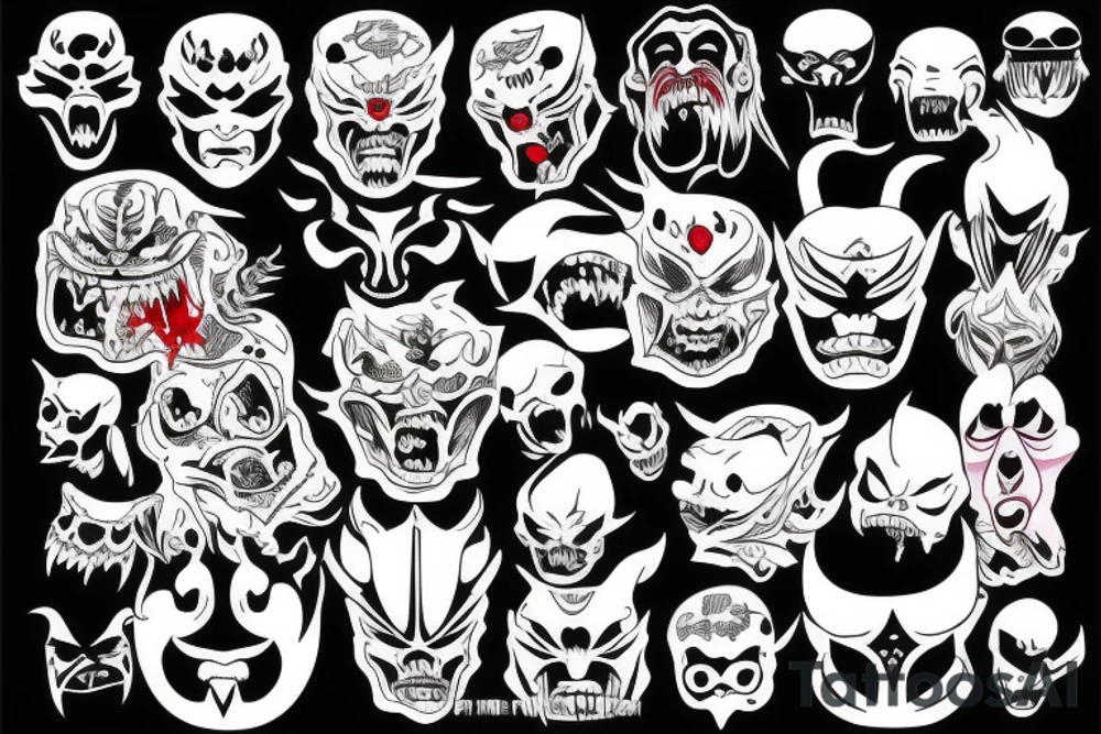 demon face tattoo idea