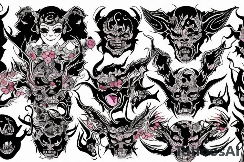 demon face tattoo idea
