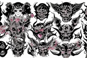 demon face tattoo idea