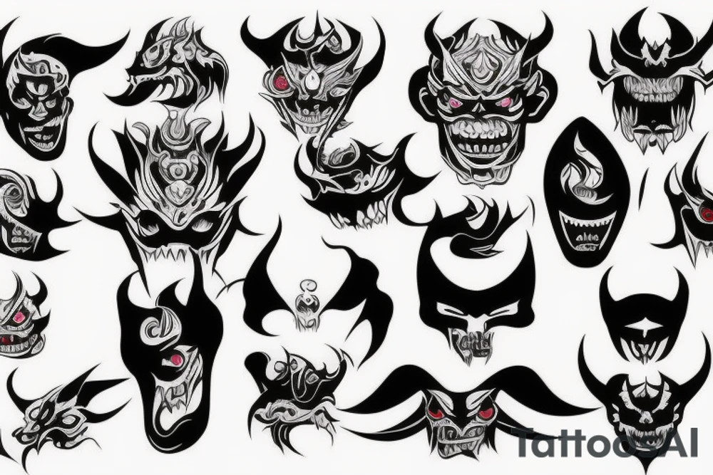 demon face tattoo idea