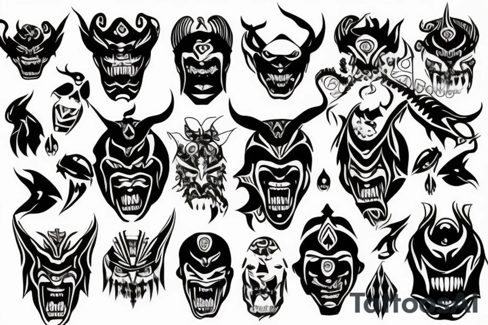 demon face tattoo idea