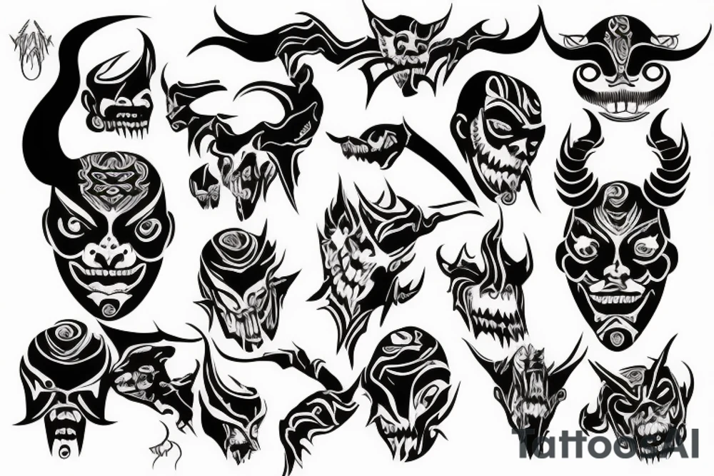 demon face tattoo idea