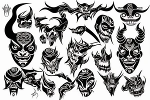 demon face tattoo idea