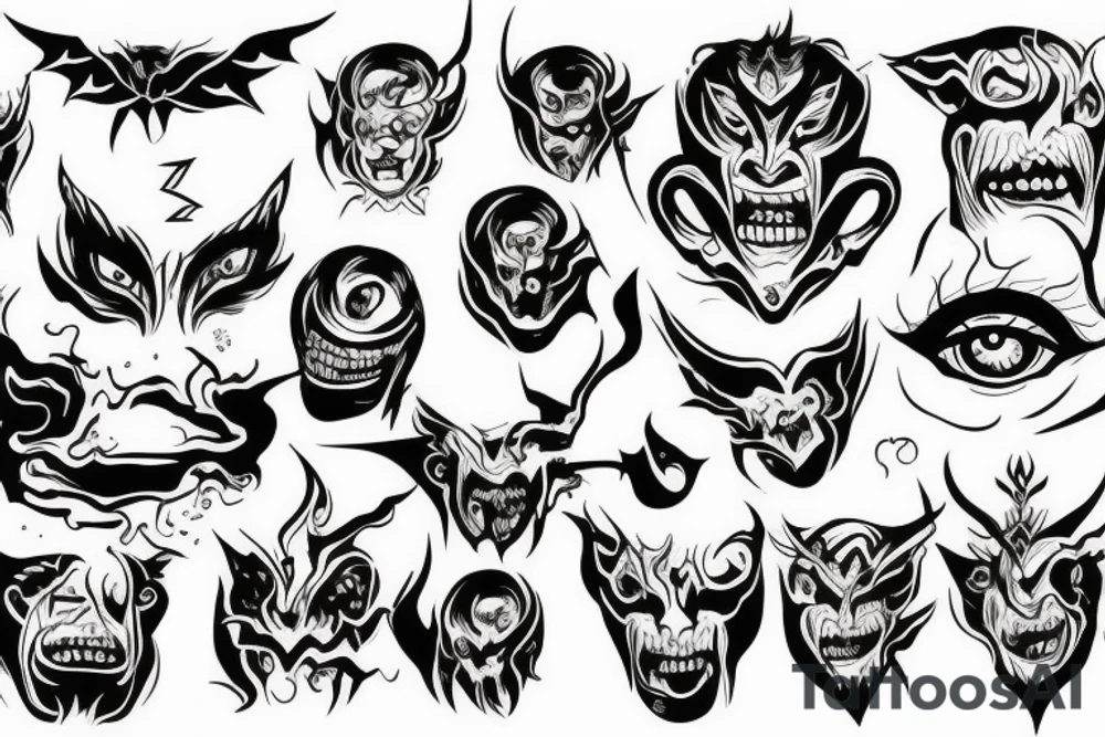 demon face tattoo idea