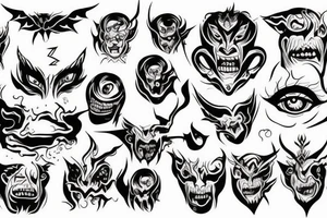 demon face tattoo idea