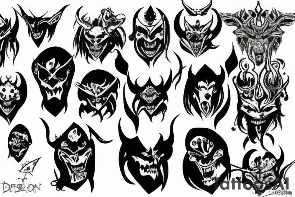 demon face tattoo idea