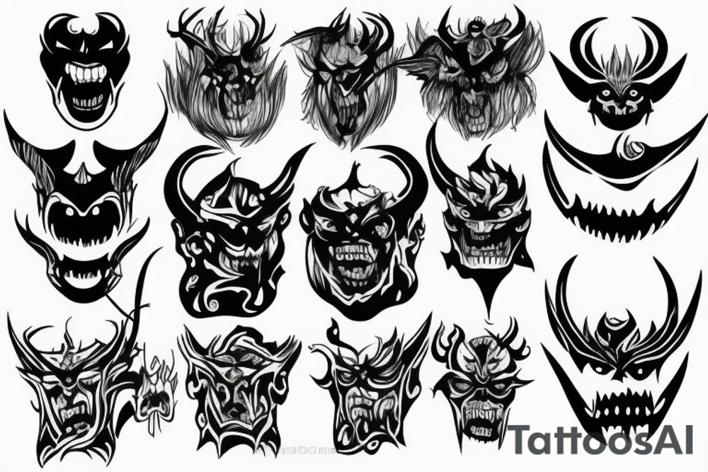 demon face tattoo idea