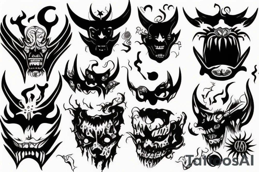 demon face tattoo idea