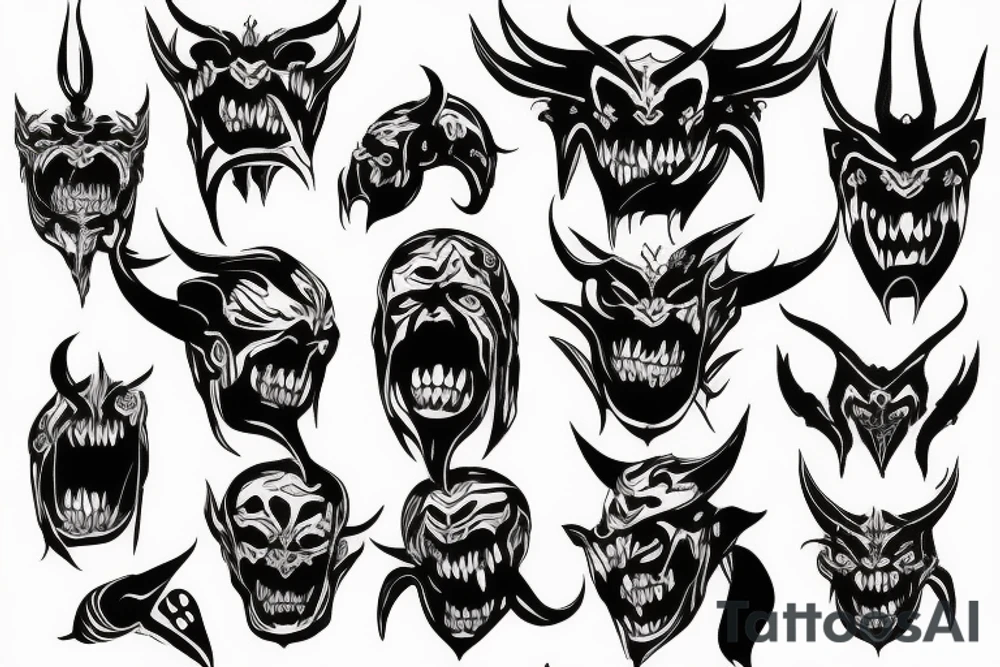 demon face tattoo idea