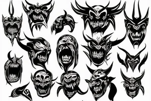 demon face tattoo idea