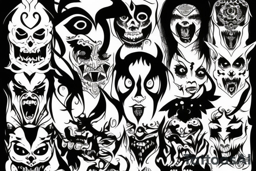 demon face tattoo idea