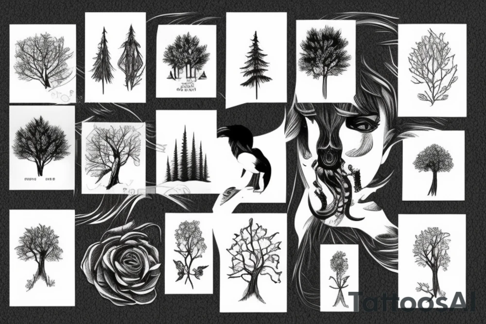 dense forest tattoo idea