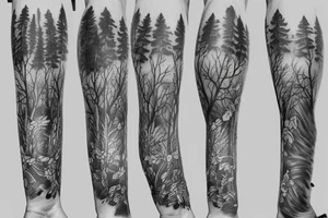 dense forest tattoo idea