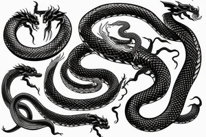cosmic dragon snake tattoo idea