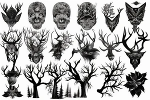 dense forest tattoo idea