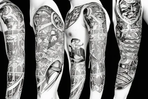 knight protector of the world with sword tattoo idea
