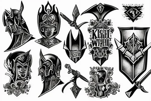 knight protector of the world with sword tattoo idea