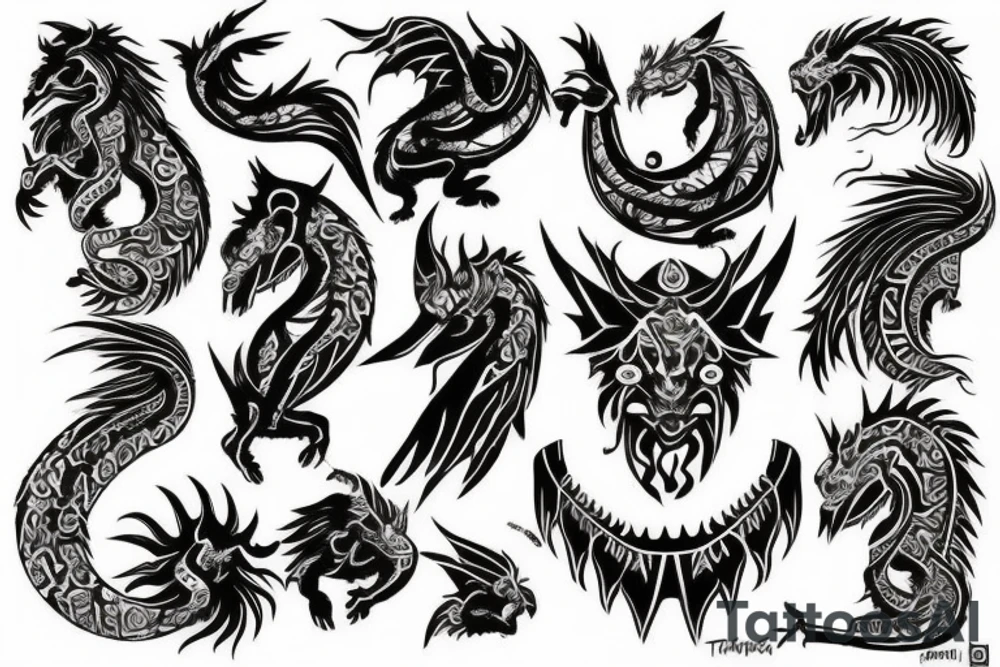 luck dragon tattoo idea