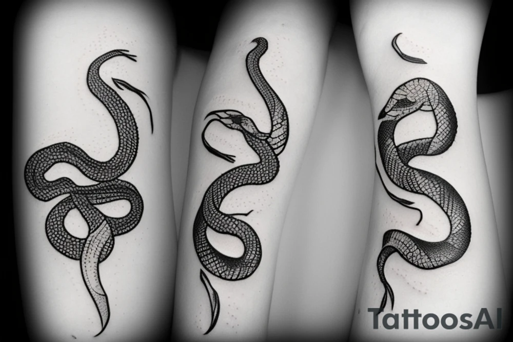Snake with flowers tattoo idea