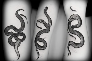 Snake with flowers tattoo idea