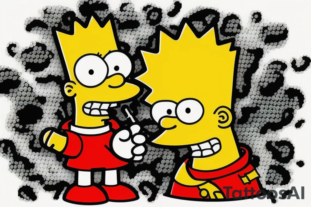 Bart Simpson smoking a cigarette tattoo idea