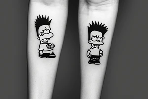 Bart Simpson smoking a cigarette tattoo idea