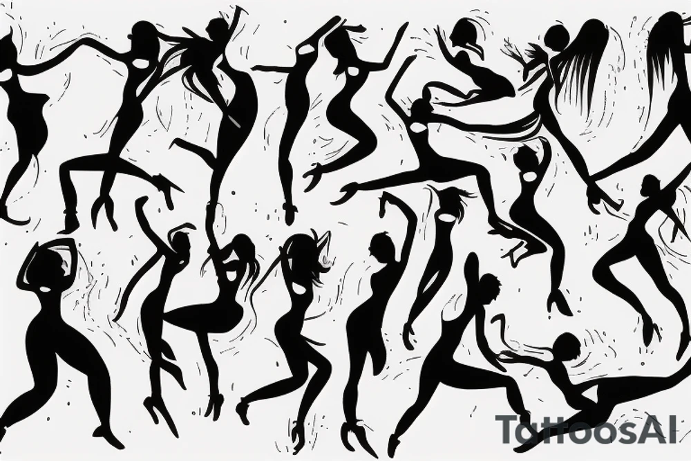 Dancing woman tattoo idea