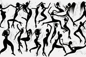 Dancing woman tattoo idea