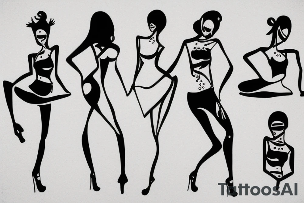 Dancing woman tattoo idea