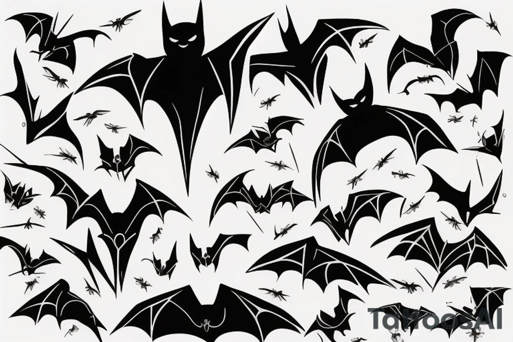 Bat flying tattoo idea
