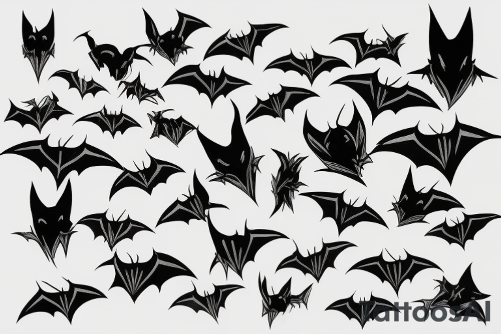 Bat flying tattoo idea