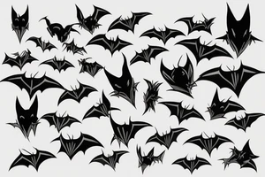 Bat flying tattoo idea
