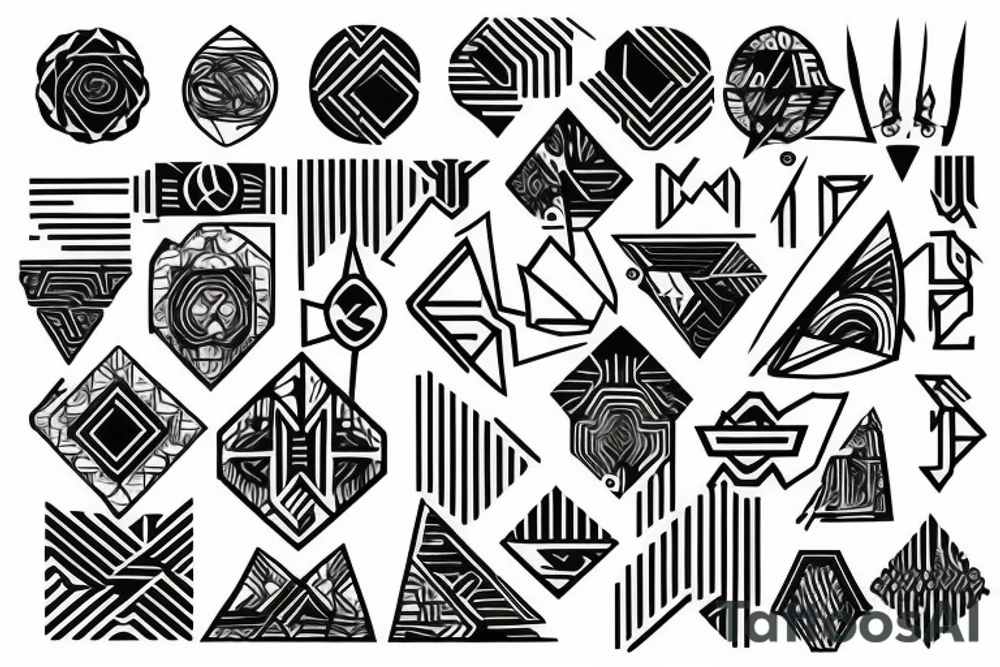 Repeating lines tattoo idea