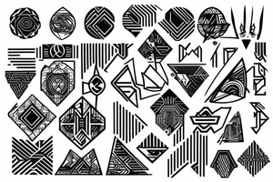 Repeating lines tattoo idea