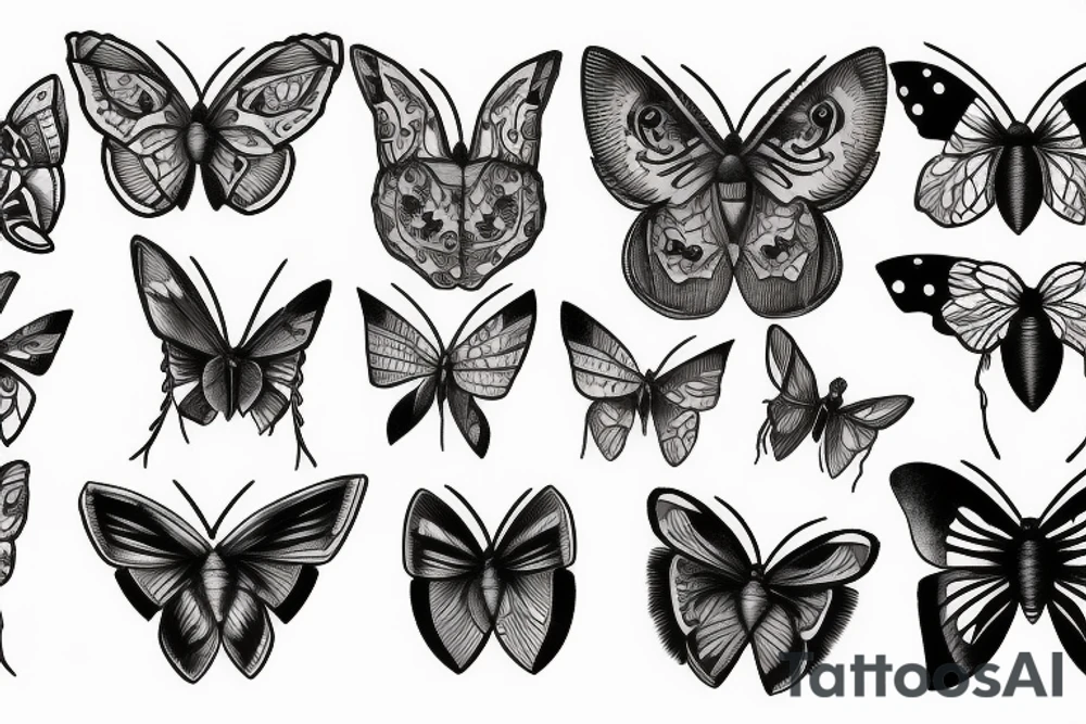 Moths tattoo idea