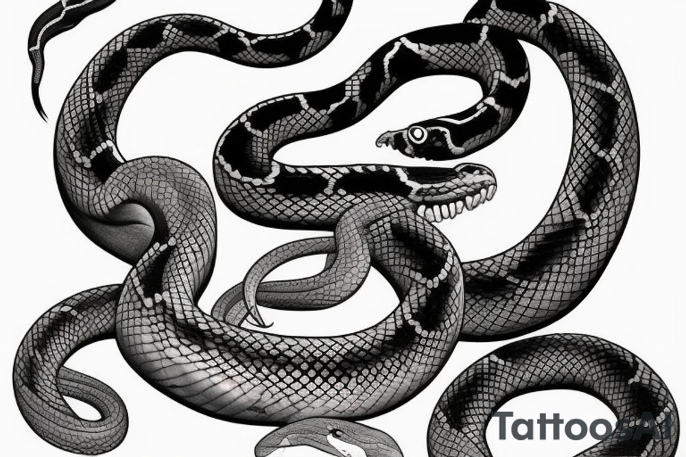 2 snakes tattoo idea