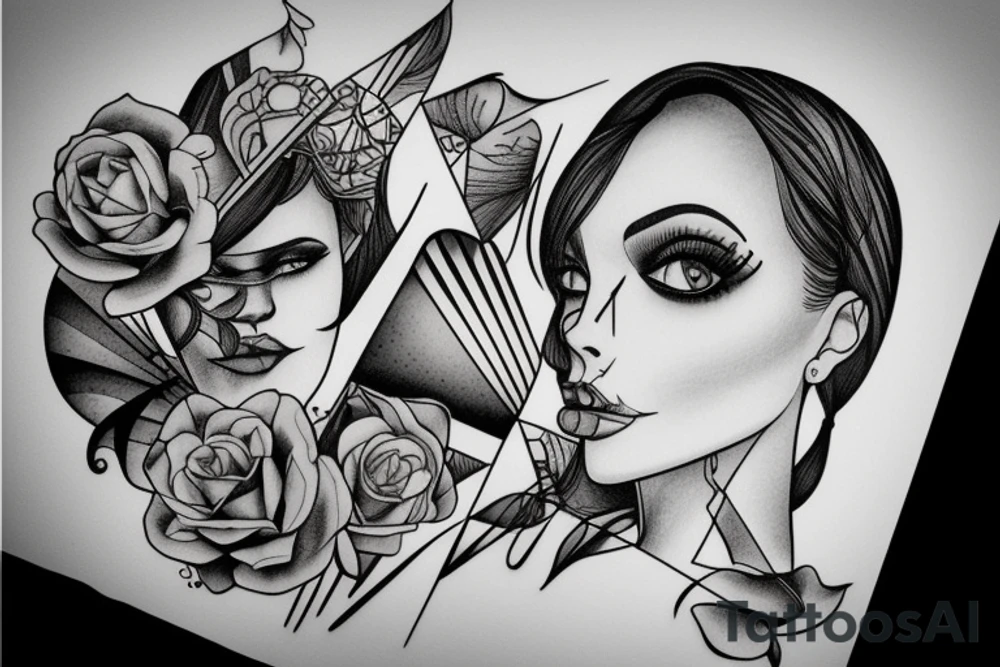 Woman’s face tattoo idea