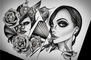 Woman’s face tattoo idea